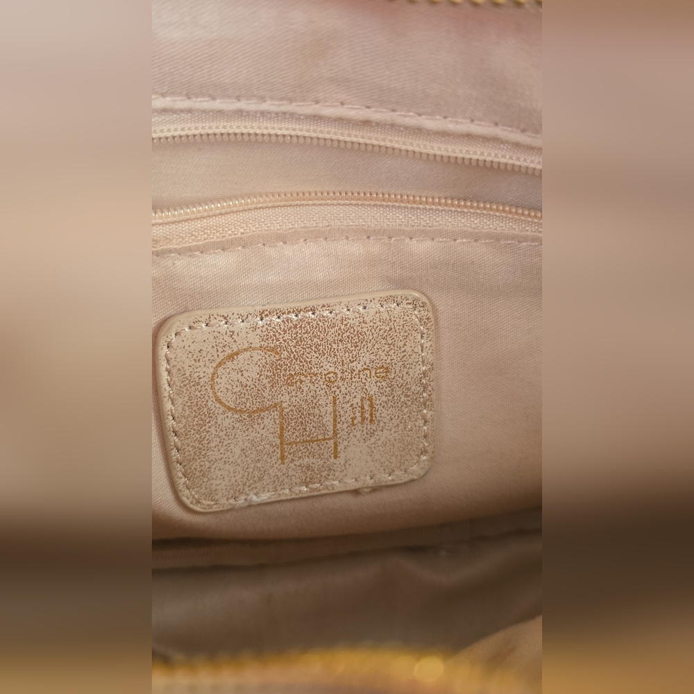 Caroline Hill Quilted Metallic Gold Shimmer Purse Excellent Condition - Picture 7 of 8
